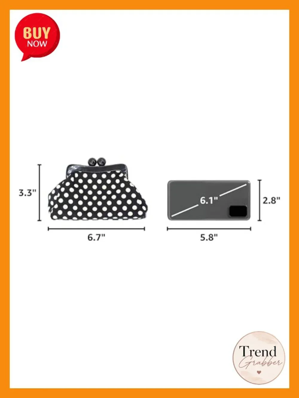 Polka Dot Clutch Purse with Chain Strap Evening Bag